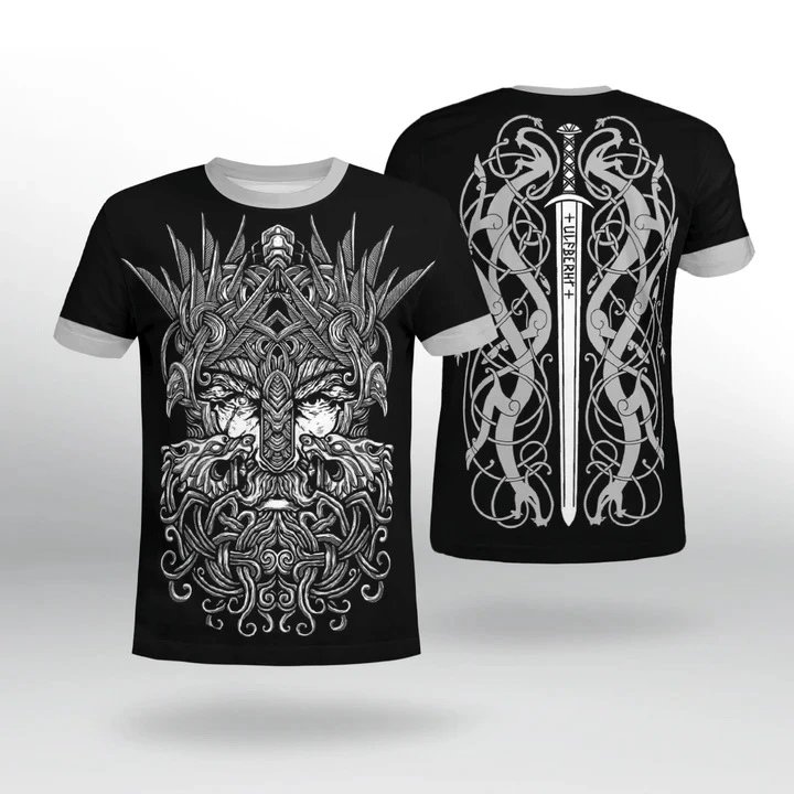 Design Chainmail Armor Print T-Shirt Black / Army Green - 5