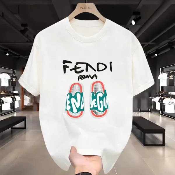 Fendi Roma Slides Graphic T-Shirt Black - 3