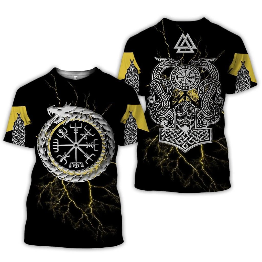 Design Chainmail Armor Print T-Shirt Black / Army Green - 13