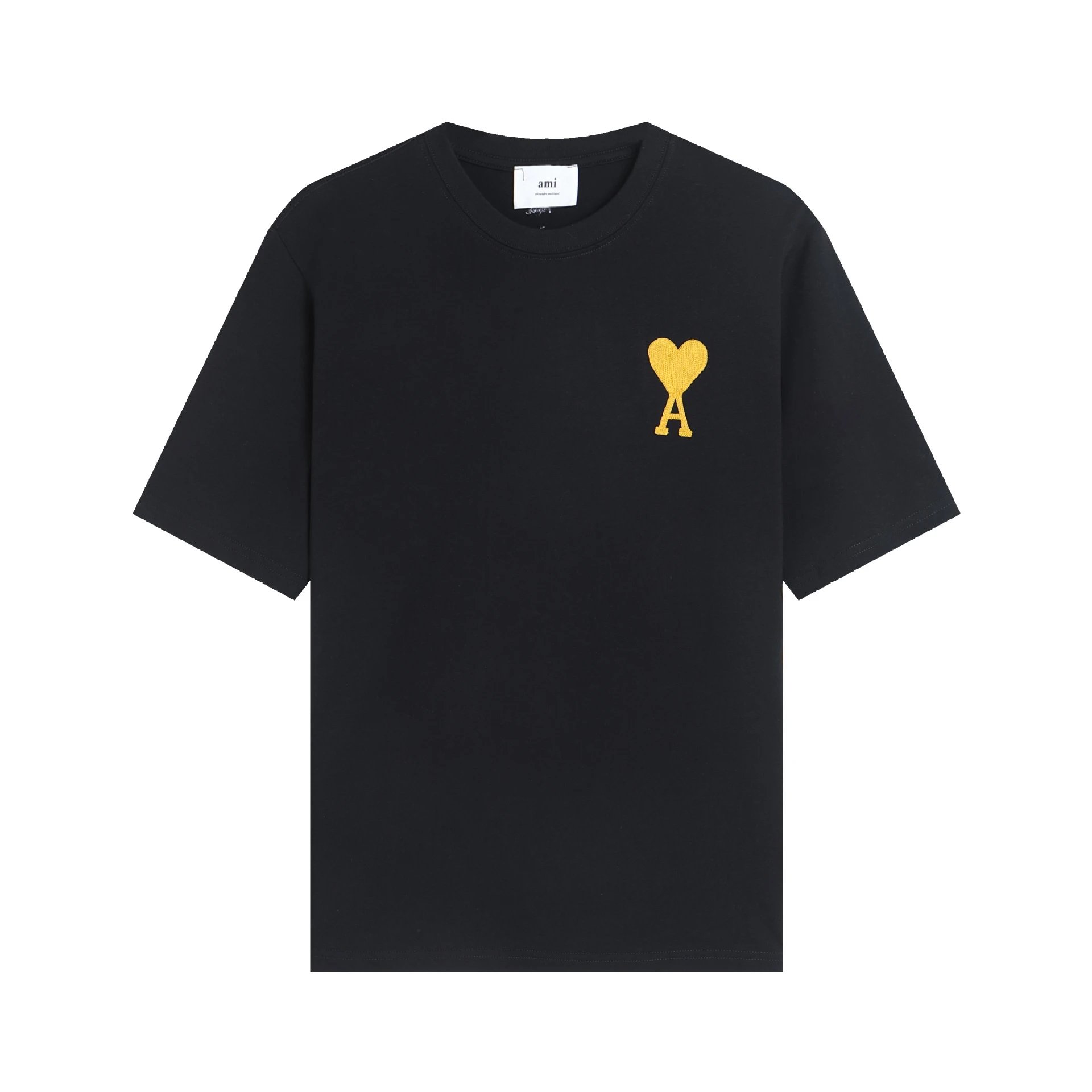 AMI Paris Logo Embroidered Beige T-Shirt - 16
