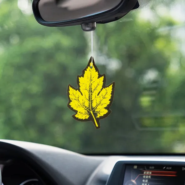 Design Leaf-Shaped Car Air Freshener Yellow Accessories - 1