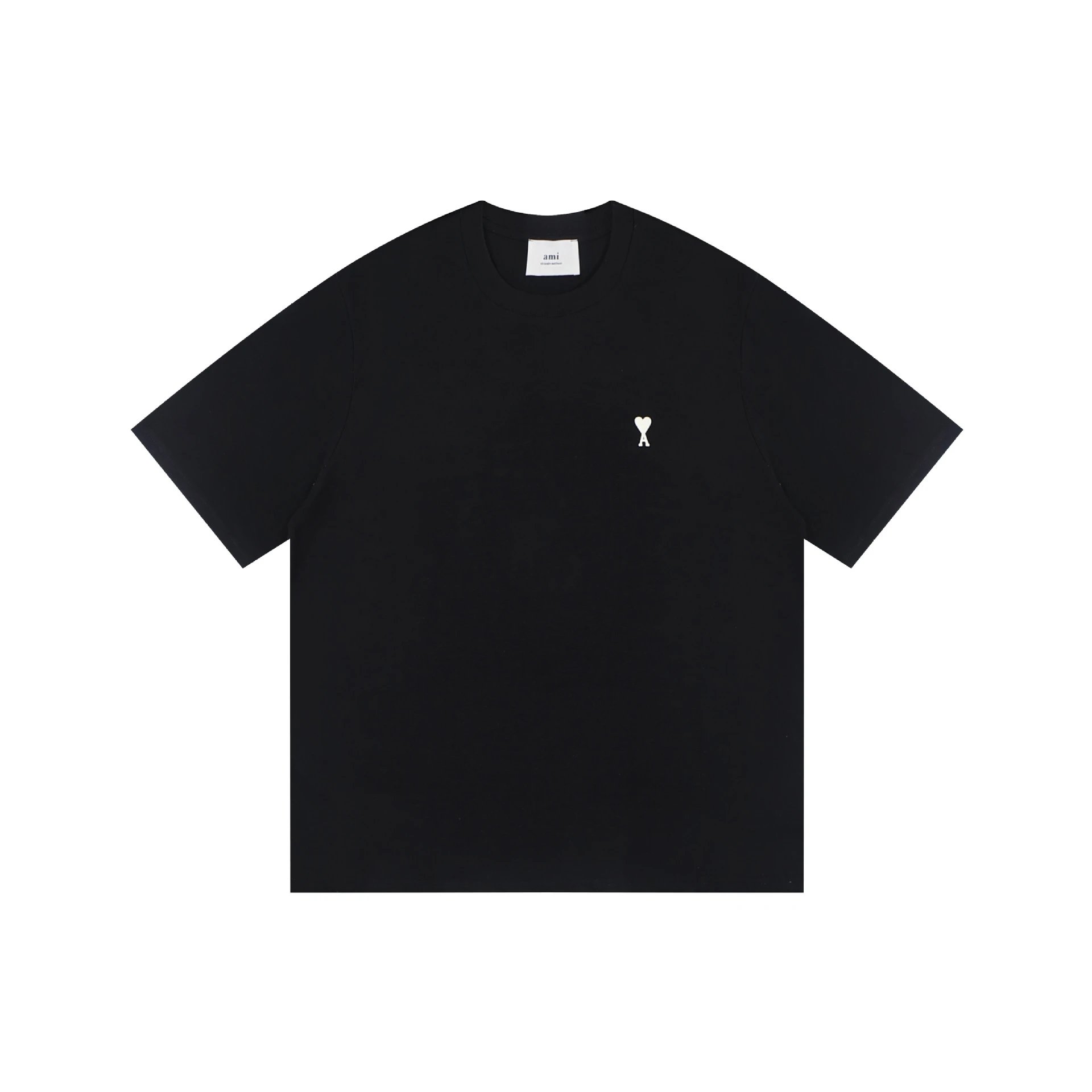 AMI Paris Logo Embroidered Beige T-Shirt - 24
