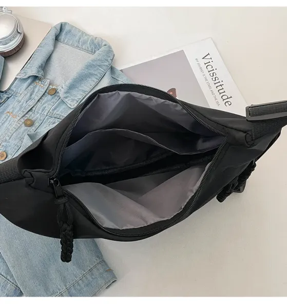 Design Minimalist Black Hobo Crossbody Bag - 48