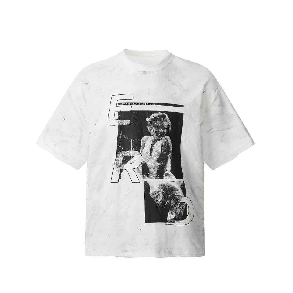 Enfants Riches Déprimés Marilyn Monroe Graphic Distressed White T-Shirt