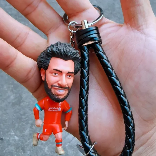 Liverpool FC Mohamed Salah Figurine Keychain Red Accessories - 1