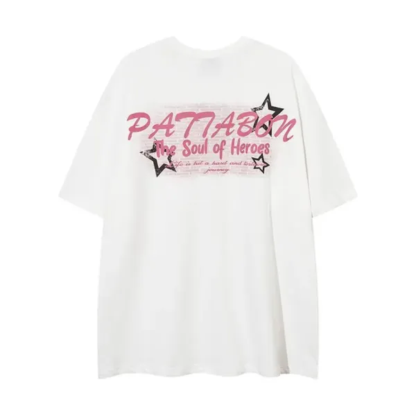 Design Pattabon Butterfly Print Oversized T-Shirt White T-Shirts - 6