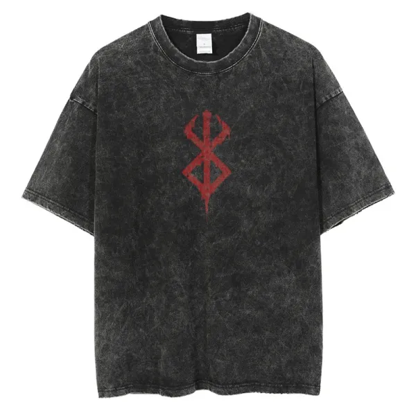 Design Berserk Logo Washed Black T-Shirt - 1