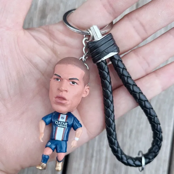 Paris Saint-Germain Kylian Mbappé Figurine Keychain Black Accessories - 1