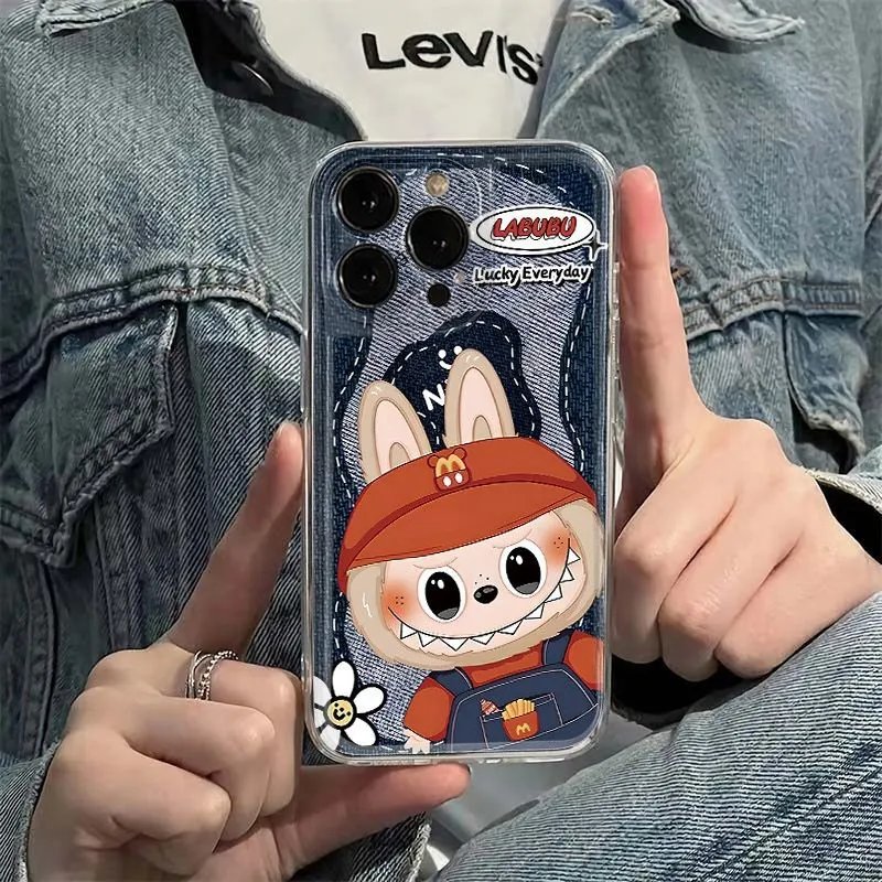 Design LAEUEU Denim Print Cartoon Bunny Phone Case - 11
