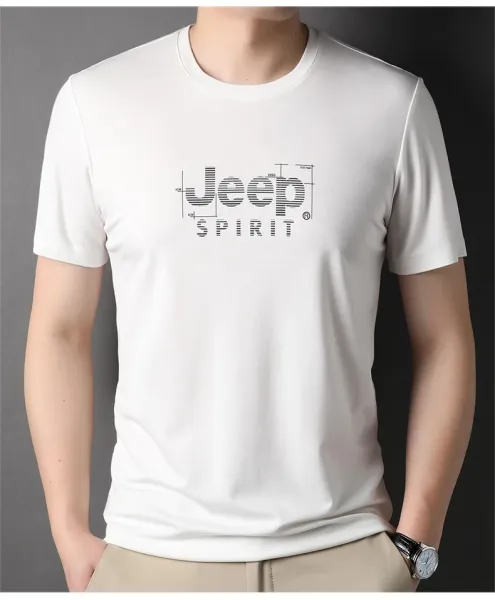 Design Jeep Spirit Graphic Print White T-Shirt T-Shirts - 10