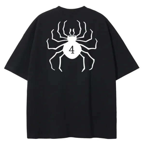 Design Spider Logo Oversized Black T-Shirt - 1