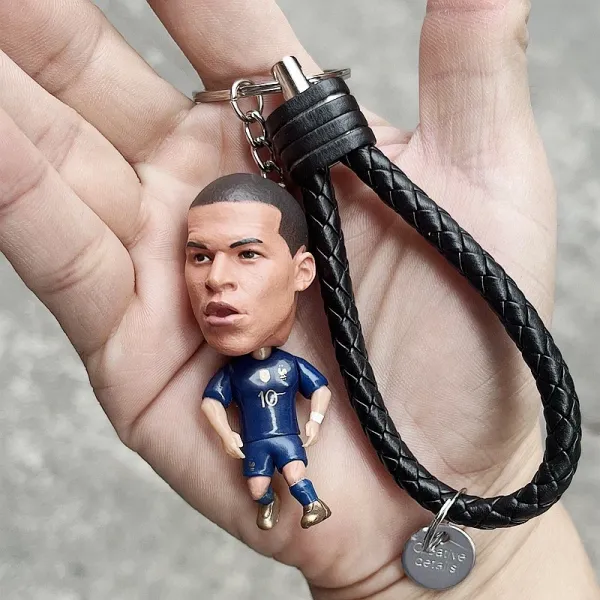 Paris Saint-Germain Kylian Mbappé Figurine Keychain Blue Accessories - 1