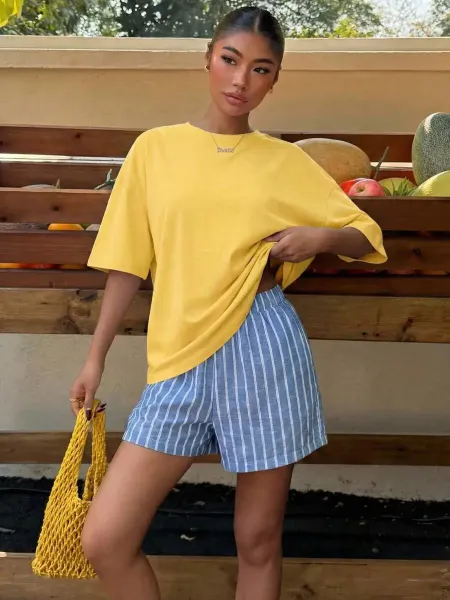 Design Refreshing Citrus Print Oversized T-Shirt White - 13