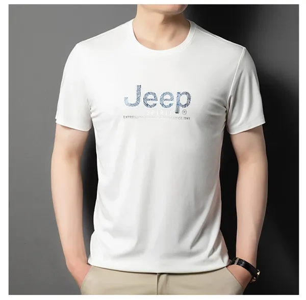 Design Jeep Spirit Graphic Print White T-Shirt T-Shirts - 30