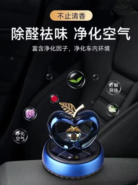 Design Apple-Shaped Car Air Freshener Blue Gold Accessories - 5