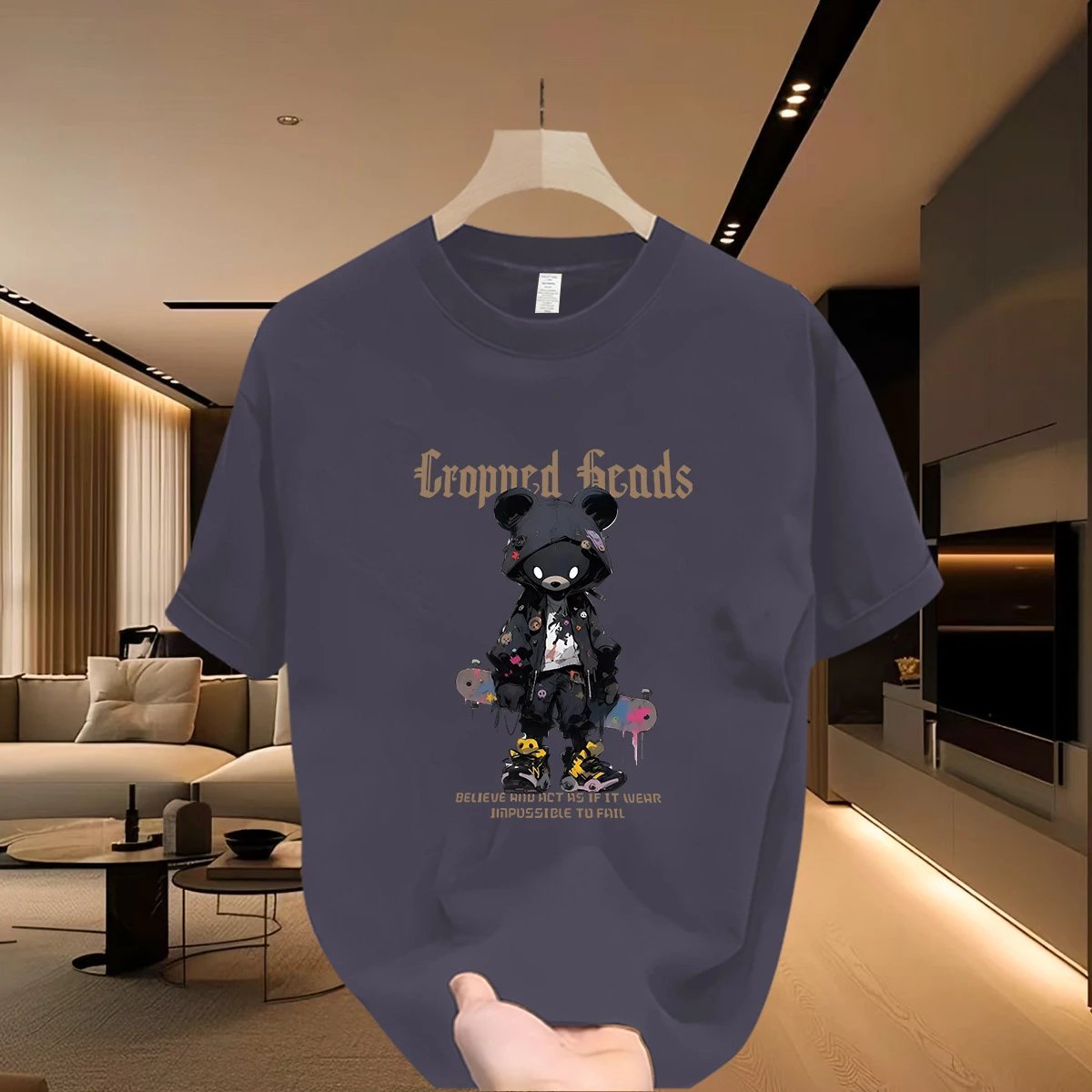 Design Graphic Print Navy T-Shirt Tops.t Shirts - 19