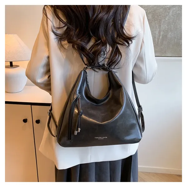 Design Fashion & Bags Hobo Bag Brown Leather-Effect Shoulder Bag Shoulder Bags - 18