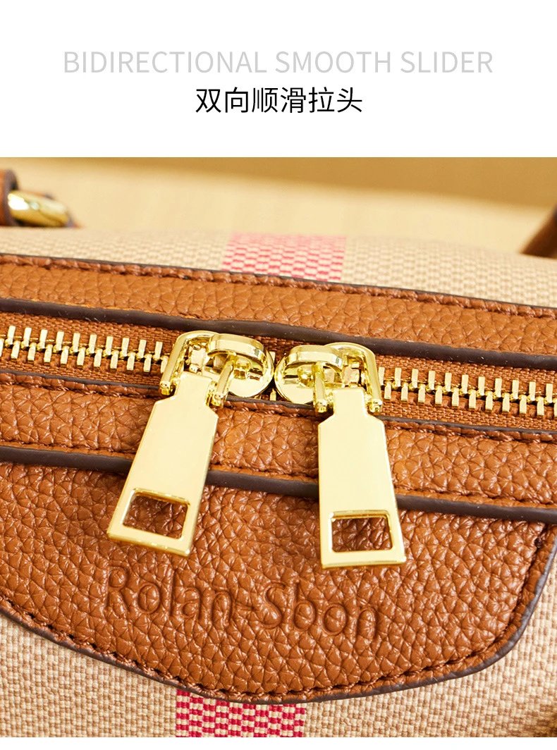 Burberry Check Print Boston Bag in Beige and Brown - 8