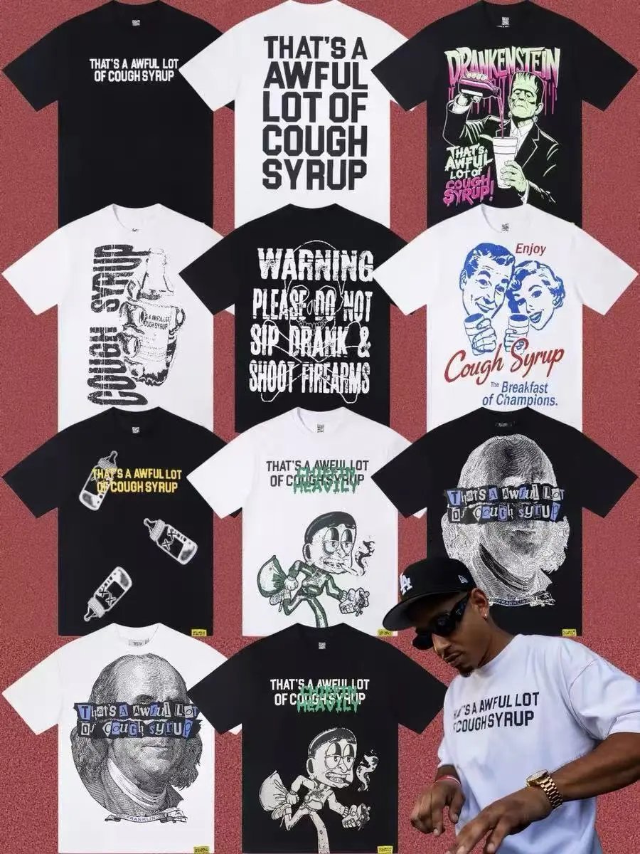 Design Cough Syrup Warning Graphic T-Shirt White - 2