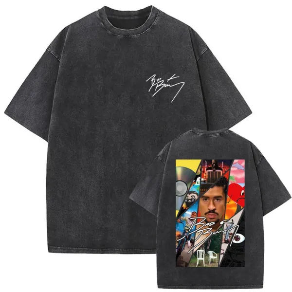 Design Bao Bun Signature Collage T-Shirt Charcoal Washed T-Shirt - 1
