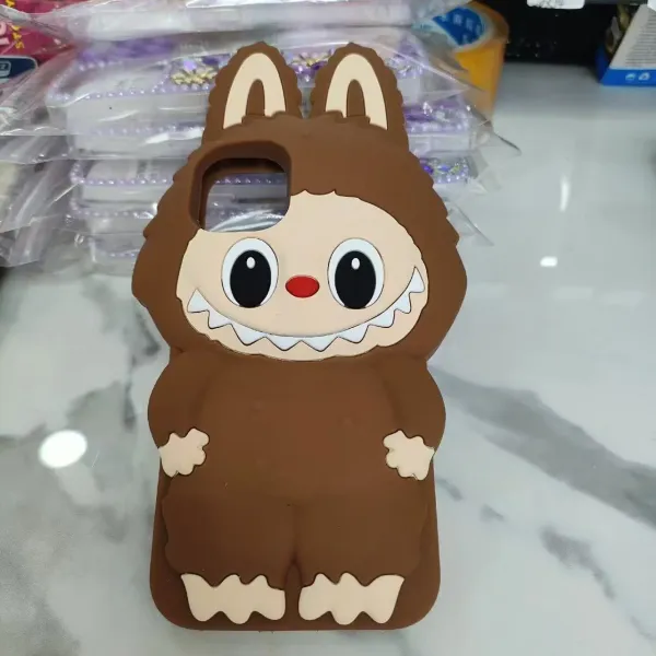 Design Bunny Character 3D Silicone Phone Case Brown - 6