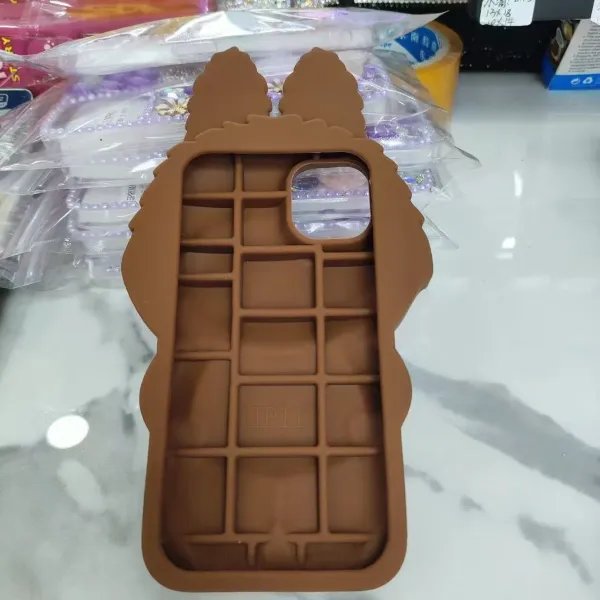 Design Bunny Character 3D Silicone Phone Case Brown - 7