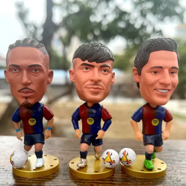 Design Al Nassr FC Cristiano Ronaldo Bobblehead Figure Yellow Blue Jersey Collectible Accessories - 3