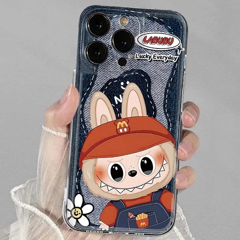 Design LAEUEU Denim Print Cartoon Bunny Phone Case - 9