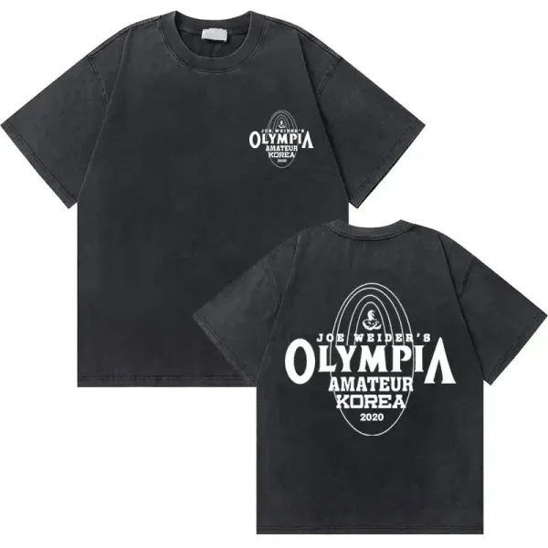 Design Joe Weider's Olympia Amateur Korea 2020 Graphic T-Shirt Black T-Shirts - 1