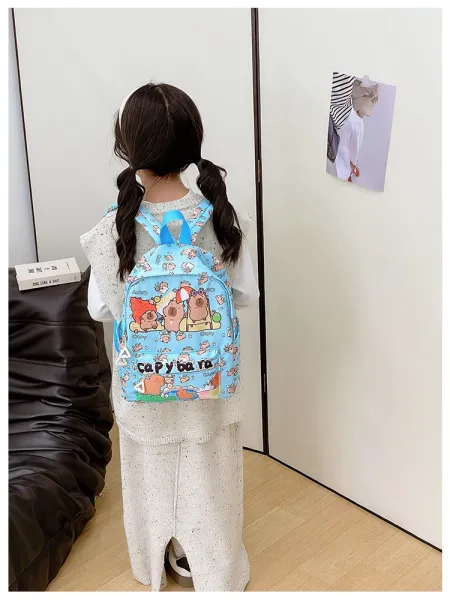 Design Capypara Capybara Print Mini Backpack Blue Mini Backpack - 23