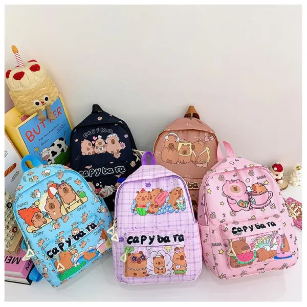 Design Capypara Capybara Print Mini Backpack Blue Mini Backpack - 24