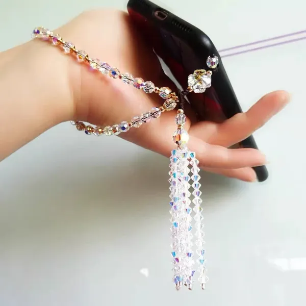Design Crystal Beaded Phone Charm Multicolor Accessories Jewelry - 3