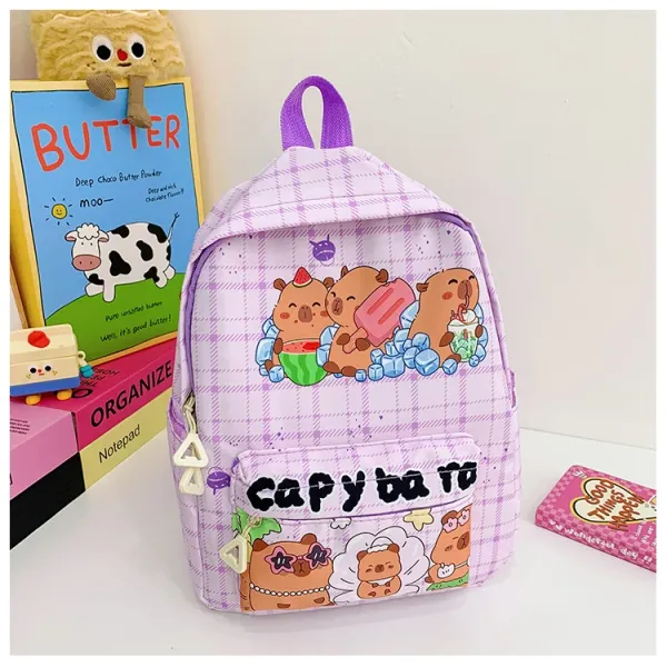 Design Capypara Capybara Print Mini Backpack Blue Mini Backpack - 26