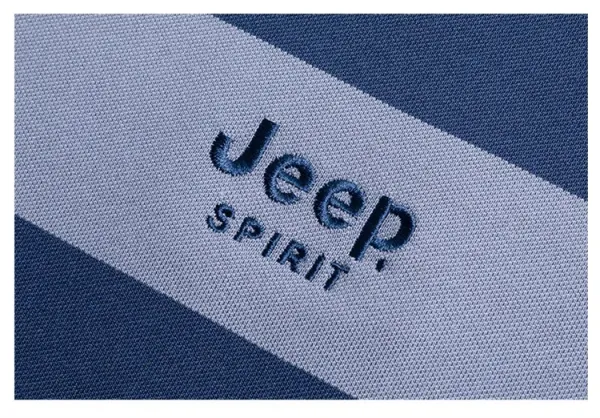 Design Jeep Spirit Striped Crew Neck T-Shirt Brown and Navy T-Shirts - 25