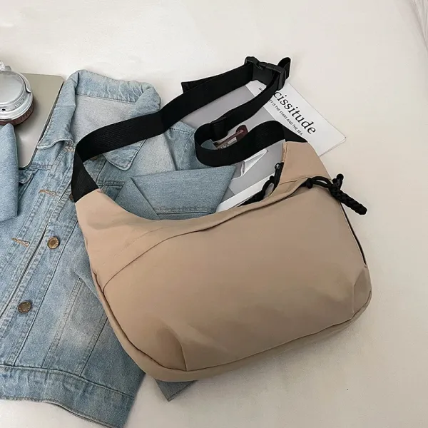 Design Minimalist Beige Crossbody Bag with Adjustable Strap - 1