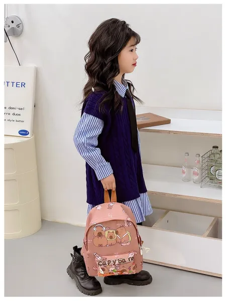 Design Capypara Capybara Print Mini Backpack Blue Mini Backpack - 16