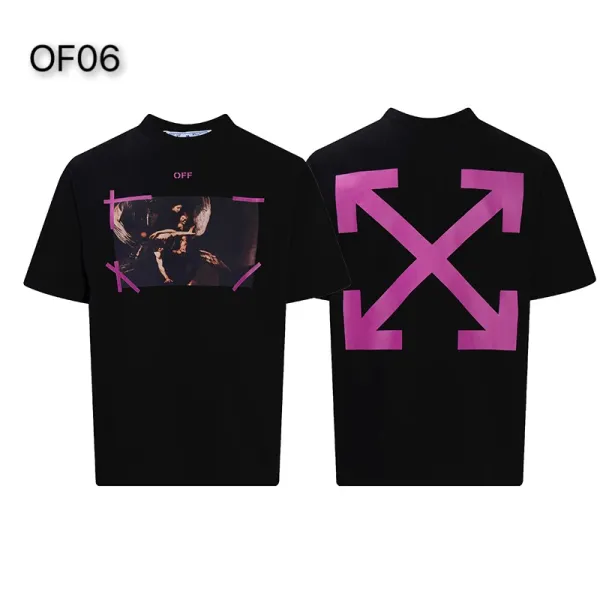 Off-White Mona Lisa Tape Print T-Shirt White and Black - 14