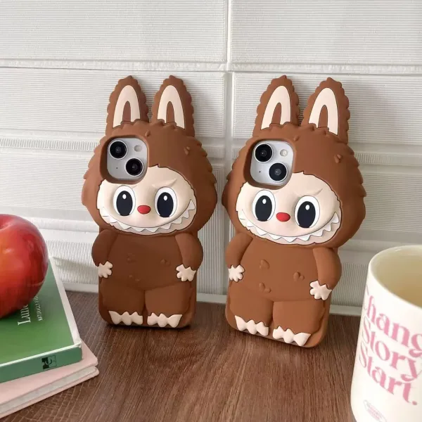 Design Bunny Character 3D Silicone Phone Case Brown - 2
