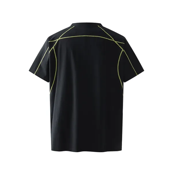 Design Performance T-Shirt Black with Lime Green Stitching - 23