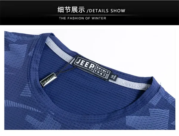 Design Jeep Spirit Geometric Print Navy T-Shirt T-Shirts - 22