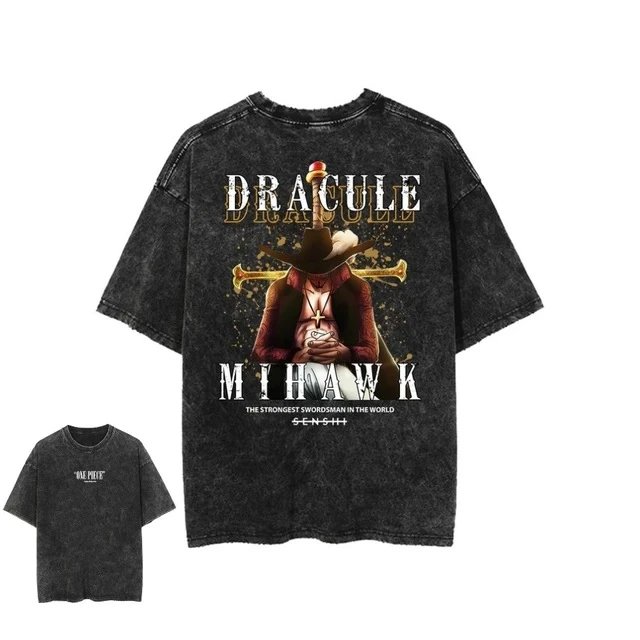 One Piece x Senshi Oversized Acid Wash T-Shirt Black T-Shirts