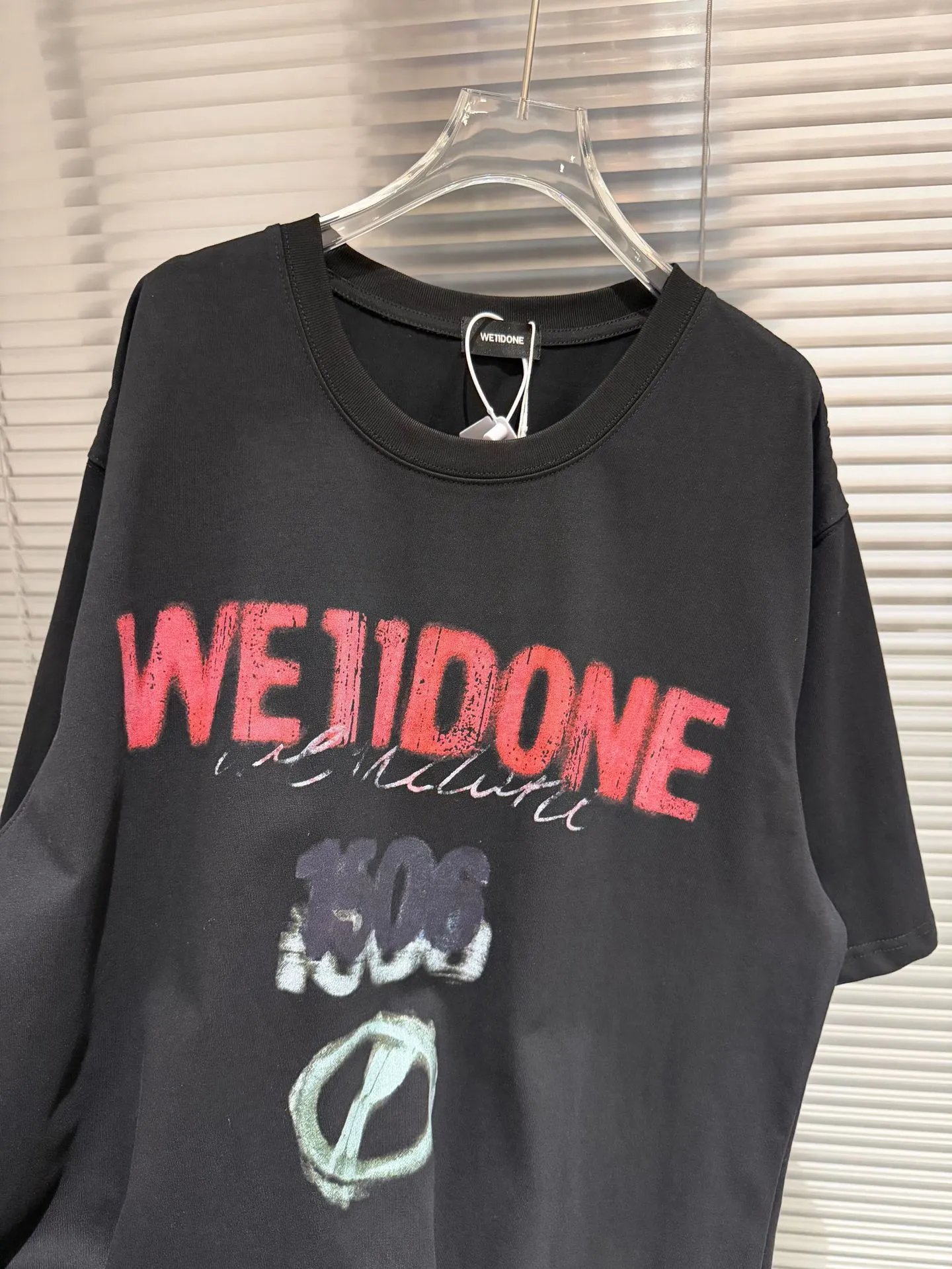 Design WE11DONE Graphic Print Oversized T-Shirt White T-Shirts - 35