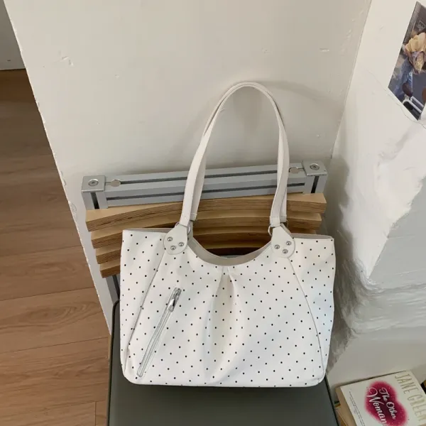 Design Polka Dot Tote Bag White - 1