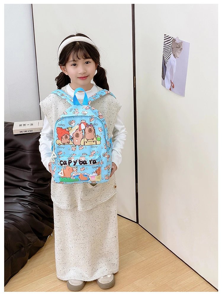 Design Capypara Capybara Print Mini Backpack Blue Mini Backpack - 22
