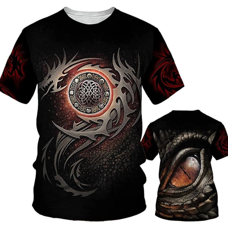 Design Chainmail Armor Print T-Shirt Black / Army Green - 16