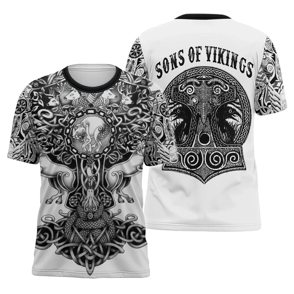 Design Chainmail Armor Print T-Shirt Black / Army Green - 35
