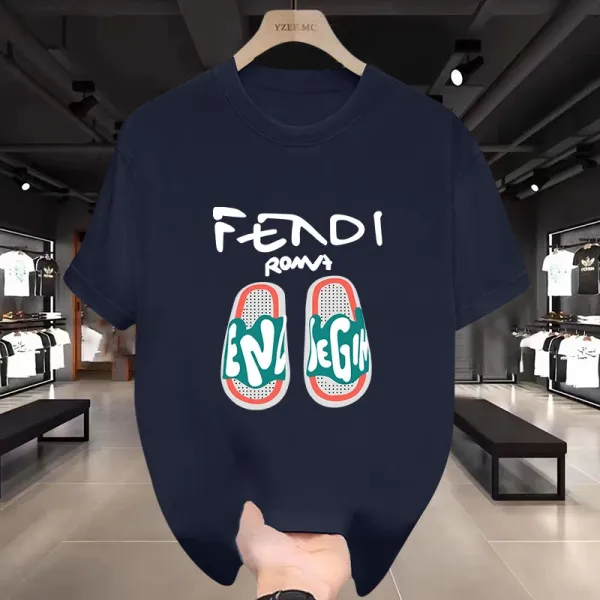 Fendi Roma Slides Graphic T-Shirt Black - 9