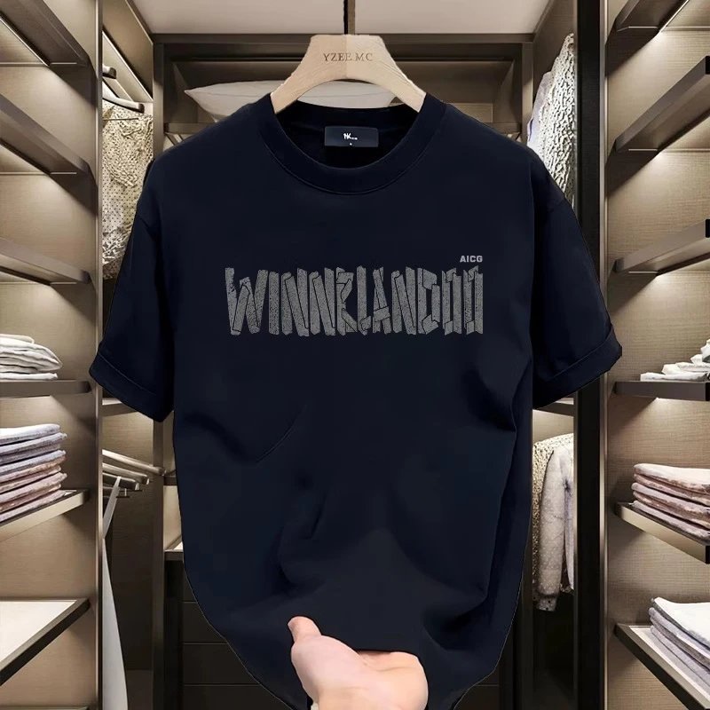 黑色 WINN (Q5)【男装2024新款夏款/纯桑蚕丝短袖t恤/落肩重磅_7