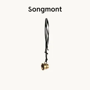 Design Songmont Brass Bell Pendant Black Leather Necklace Jewelry