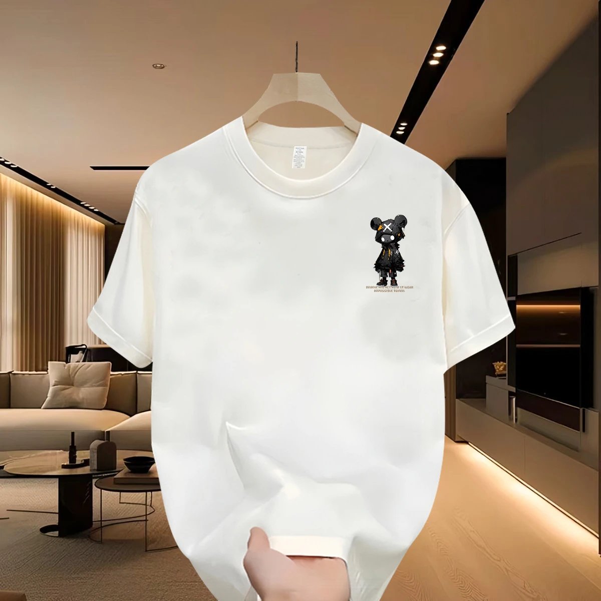 Design Graphic Print Navy T-Shirt Tops.t Shirts - 38